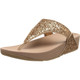 FITFLOP Women's Lulu Glitter Toe-Thongs Rose Gold Sandals (X03-323)