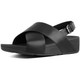 FITFLOP Women's Lulu Cross Back-Strap Black Sandals - Leather (K03-001)