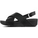 FITFLOP Women's Lulu Cross Back-Strap Black Sandals - Leather (K03-001)