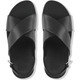 FITFLOP Women's Lulu Cross Back-Strap Black Sandals - Leather (K03-001)