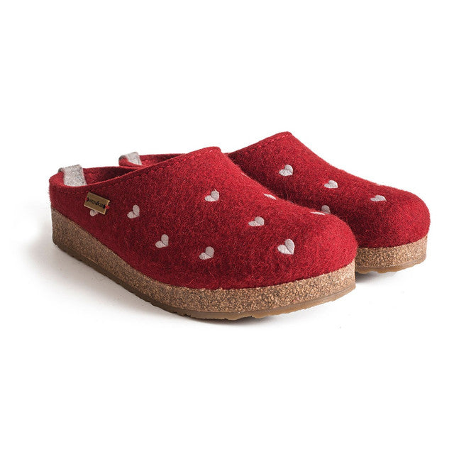 HAFLINGER Cuoricini Red Clogs (741031-211)